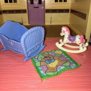 Fisher Price Loving Family Accessories: Crib, Playmat, Rocking Horse